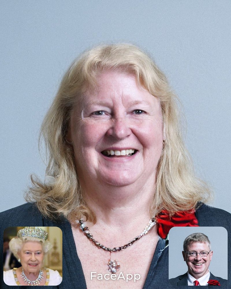 Face swap example using FaceApp