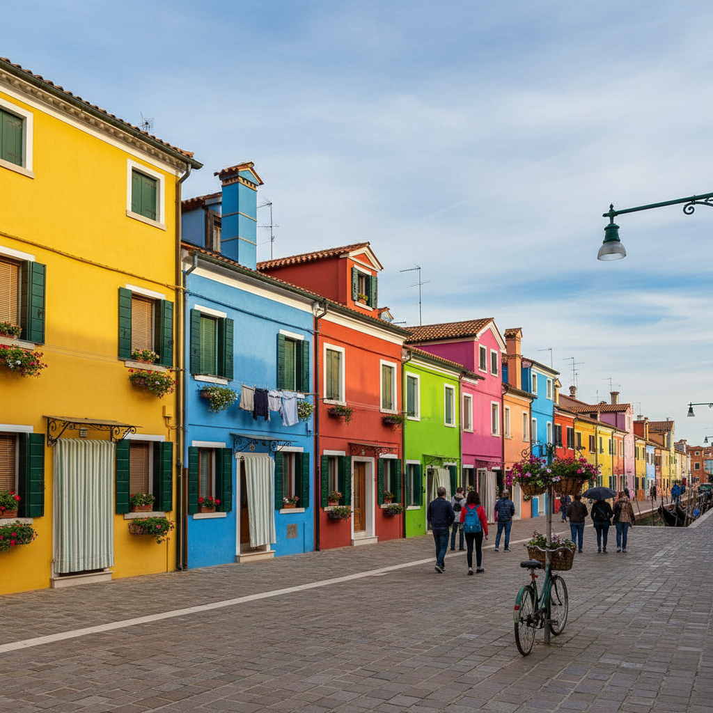 AI-generated town with colorful houses
